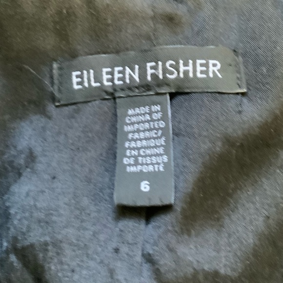 Eileen Fisher Black Wool Blend Stretch One Button Jacket sz 6 EUC - Picture 7 of 11